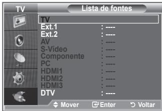SAMSUNG LE-46M86BD - Pode fazer uma selecao das fontes externas ligadas às tomadas de entrada do televisor. - 2