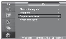 SAMSUNG LE-46N71B - Regolazione automatica dello schermo del PC (Regolazione auto): L'Auto regolazione consente allo schermo del PC di adattarsi automaticamente al segnale video PC in ingresso. I valori Fine, Grossa e Posizione vengono regolati automaticamente. - 1