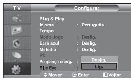 SAMSUNG LE-46N71B - Definir a opçao Blue Eye (Olho azul) - 1