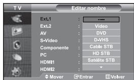 SAMSUNG LE-46N71B - Ediciones de los nombres de fuentes de entrada - 1