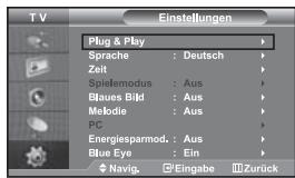 SAMSUNG LE-46N71B - Wenn das Fernsehgerät zum ersten Mal eingeschaltet wird, werden automatisch eine Grundeinstellungen abgefragt. Die folgenden Einstellungen können vorgenommen werden. - 1