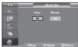 SAMSUNG LE-46N71B - Setting and Displaying the Current Time - 1