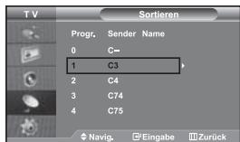 SAMSUNG LE-46N71B - Gespeicherte Kanäle sortieren - 1