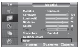 SAMSUNG LE-46N71B - Azzeramento delle impostazioni di visualizzazione dell'imagine ai valori preimpostati in fabbrica - 1