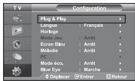 SAMSUNG LE-46N71B - Lorsque le téléviseur est allumé pour la première fois, plusieurs règles de base sont à faire l'un après l'autre. Illes vous sont automatiquement réalisés. Les règles suivantes sont disponibles. - 1