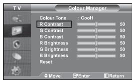 SAMSUNG LE-46N71B - Adjusting the Color Tone with the Preferred Color Component - 1