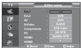 SAMSUNG LE-46N71B - Editar os names das fontes de entrada - 1