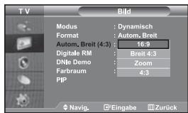 SAMSUNG LE-46N71B - Ändern der automatischen Breite (4:3) - 1