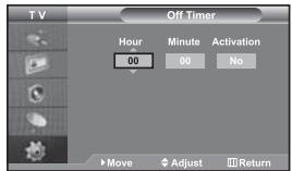SAMSUNG LE-46N71B - Switching the Television On and Off Automatically - 2