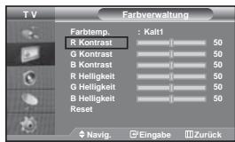 SAMSUNG LE-46N71B - Einstellen des Farbstons mit der bevorzugten Farbkomponente - 1