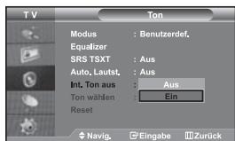 SAMSUNG LE-46N71B - Auswahlen der internen Stummschaltung - 1
