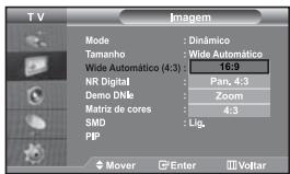 SAMSUNG LE-46N71B - Alterar Auto Wide (4:3) - 1