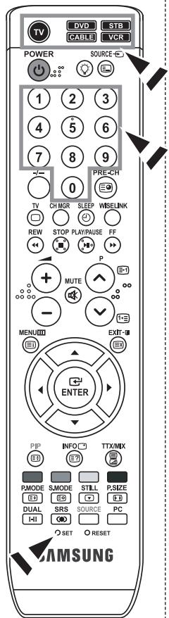 SAMSUNG LE-46N71B - De afstandsbediening instellen voor uw kabelbox. - 1