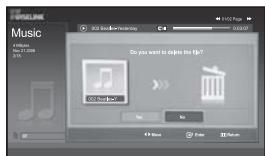 SAMSUNG LE-46N71B - Deleting Music Files - 2