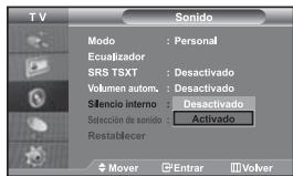 SAMSUNG LE-46N71B - Selección del silencio interno - 1