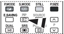 P.MODE S.MODE STILL P.SIZE E.SAVING PIP SOURCE DUAL SRS PO... P I-II