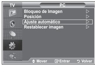 TV PC Bloqueo de Imagen Posición Ajuste automático Restablecer imagen Mover Entrar Volver