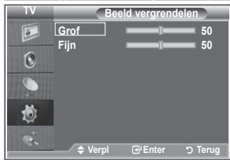 TV Beeld vergrendelen Grof 50 Fijn 50 Verpl Enter Terug