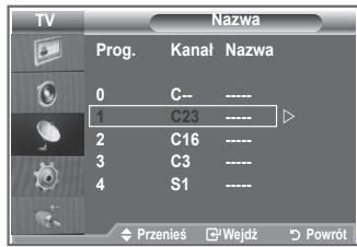 TV Nazwa Prog. Kanal Nazwa 0 C-- 1 C23 2 C16 3 C3 4 S1 Przeniés Wejdź Powrót