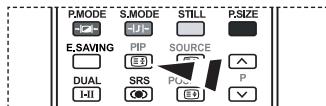 P.MODE S.MODE STILL P.SIZE E.SAVING PIP SOURCE DUAL SRS P P
