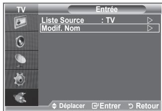 TV Liste Source : TV Modif. Nom Déplacer Entrer Retour