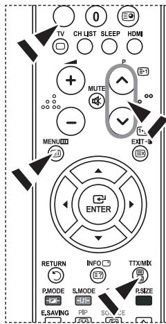 TV CH LIST SLEEP HDMI MUTE P MENU EXIT ENTER RETURN INFO TTX/MDK PMODE S.MODE P.SIZE E.SAVING PIP SC.AE