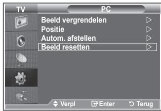 TV PC Beeld vergrendelen Positie Autom. afstellen Beeld resetten Verpl Enter Terug