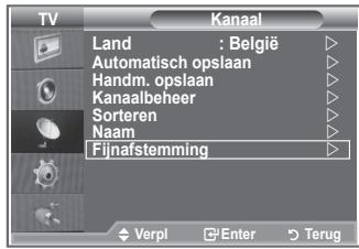 TV Kanaal Land : België Automatisch opslaan Handm. opslaan Kanaalbeheer Sorteren Naam Fijnafstemming
