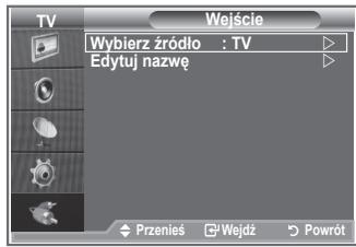 TV Wejście Wybierz źródło : TV Edytuj nazwę Przenies Wejdź Powrót