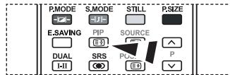P.MODE S.MODE STILL P.SIZE E.SAVING PIP SOURCE DUAL SRS P I-II ◎ ● ● P