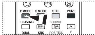 P.MODE S.MODE STILL P.SIZE E.SAVING SOURCE DUAL SRS POSITION P
