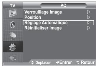 TV PC Verrouillage Image Position Réglage Automatique Réinitialiser Image Déplacer Entrer Retour