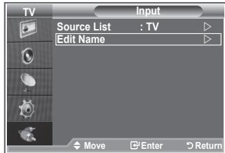TV Source List : TV Edit Name Move Enter Return