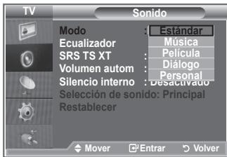 SAMSUNG LE23R86BD - Puede selectionar un tipo de effeto de sonido especial que se usa cuando se visualice una emisión concreta. - 2