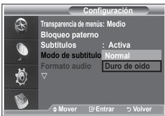 SAMSUNG LE23R86BD - Configuración del modo de los subtitlelos - 1