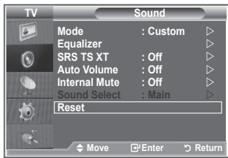 SAMSUNG LE23R86BD - Resetting the Sound Settings to the Factory Defaults - 1