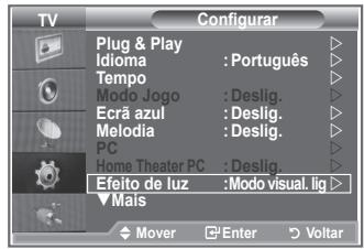 SAMSUNG LE23R86BD - Programar o Efeito de luz - 1