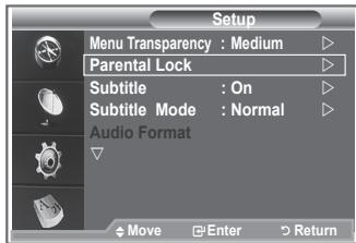 SAMSUNG LE23R86BD - Setting up the Parental Lock - 1