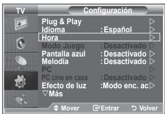 SAMSUNG LE23R86BD - Ajuste y visualización de la hora actual - 1