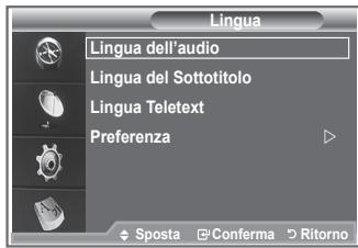 SAMSUNG LE23R86BD - Selezione della lingua preferita (sottotitoli, audio o teletext) - 1