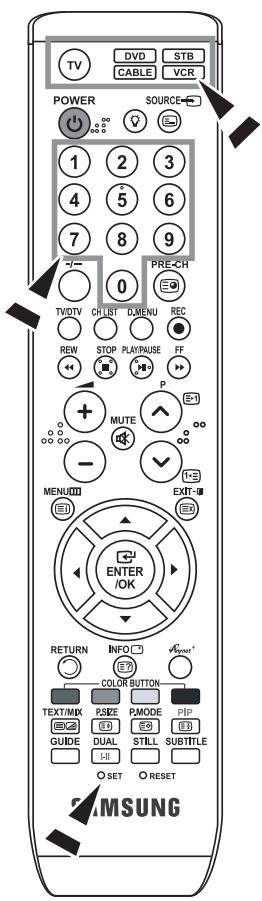 SAMSUNG LE23R86BD - Configurar o telecomando - 1
