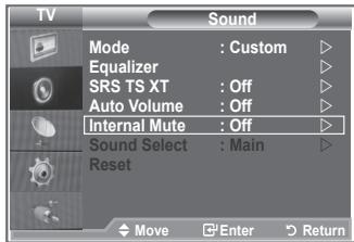 SAMSUNG LE23R86BD - Selecting the Internal Mute - 1