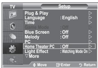 SAMSUNG LE23R86BD - Setting the Home Theater PC - 1