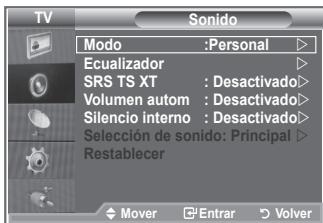 SAMSUNG LE23R86BD - Puede selectionar un tipo de effeto de sonido especial que se usa cuando se visualice una emisión concreta. - 1