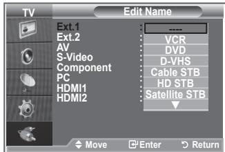 SAMSUNG LE23R86BD - Editing the Input Source Names - 2