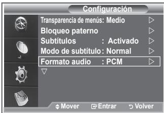 SAMSUNG LE23R86BD - Selección del formato del audio - 1