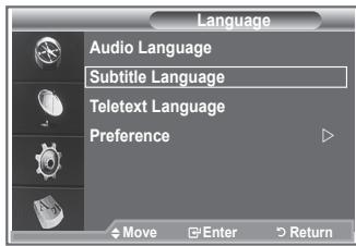 SAMSUNG LE23R86BD - Selecting the Preferred Language (Audio, Subtitle or Teletext) - 2