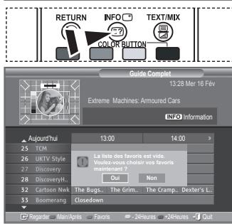 SAMSUNG LE23R86BD - Dans le menu EPG, vous pouvez afficher tous les canaux ou les canaux favorsis. - 2