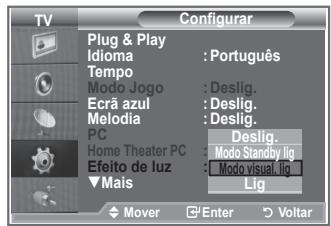 SAMSUNG LE23R86BD - Programar o Efeito de luz - 2