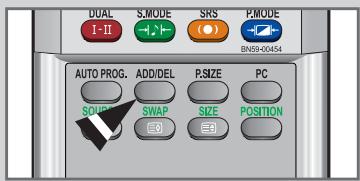 DUAL I-II S.MODE SHS PMODE BN59-00454 AUTO PROG. ADD/DEL P.SIZE PC SOUTH SWAP SIZE POSITION